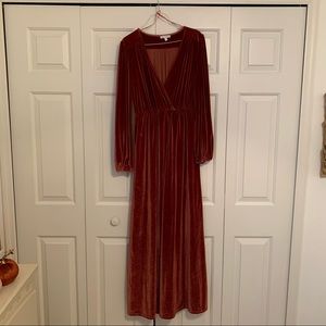 Baltic Born Sadie Velvet Maxi Dress Berry Size Large L